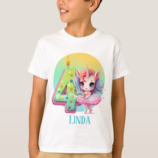 niedliche Mädchenfantasie unicorn 4. T-Shirt (Vorderseite)