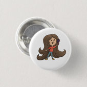 Niedliche Mädchenhaarknopf Button (Vorne & Hinten)
