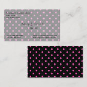 niedliche, mädchenhafte, moderne Pink- und Schwarz Visitenkarte (Vorne/Hinten)
