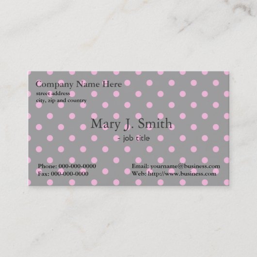 niedliche, mädchenhafte, moderne Pink- und Schwarz Visitenkarte (Vorderseite)