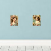 "Niedliche Mädchenkunst" Bilderwand Sets (Holzboden)