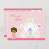 Niedliche Mädchenkutsche danke der Postkarte (Vorne/Hinten)