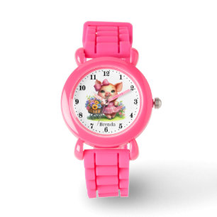 Niedliche Mädchenschweine Armbanduhr