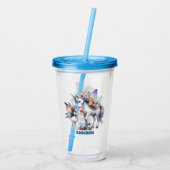 Niedliche Mädels Einhornmärchen tragen den Namen Acryltrinkbecher (Rückseite)