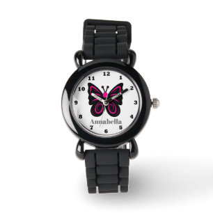 Niedliche Mädels geben Namensaufzeichnung Armbanduhr