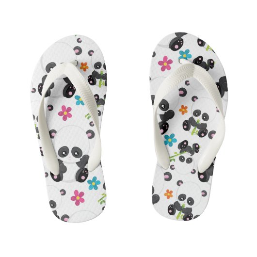 Niedliche Mädels Panda Flip Flops Kinderbadesandalen (Fußbett)