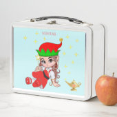 Niedliche Magie und Sterne auf hellblau Metall Brotdose (Beispiel)