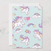 Niedliche magische Einhornpastel GIRLY Tiere Gebur Einladung (Rückseite)