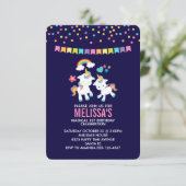 Niedliche magische Hörner mit Regenbogen und Stern Einladung (Stehend Vorderseite)