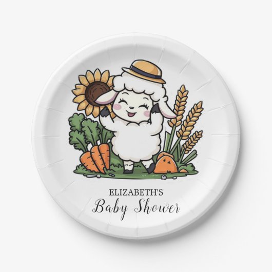 Niedliche Magische Schafspuffel Pappteller (Vorderseite)