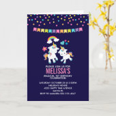 Niedliche magische Unicorns mit einem Karte (Gelbe Blume)