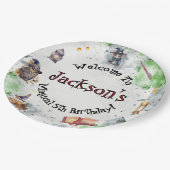 Niedliche Magische Zauberer und Hexen Pappteller (Schrägansicht)