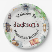 Niedliche Magische Zauberer und Hexen Pappteller (Vorderseite)