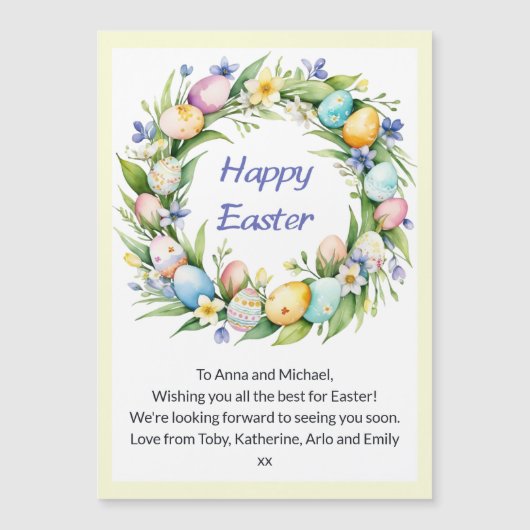 Niedliche Magnetkarte personalisiert Oster (Vorderseite)