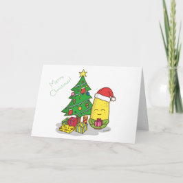 Niedliche Mais-Weihnachtsbaum-Dekorationen Feiertagskarte