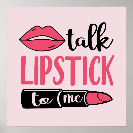 niedliche Make-up-Künstler Lippenstift Wortart Poster (Vorne)