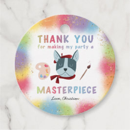 Niedliche Malerei Art Party Hund Geburtstag Geschenkanhänger