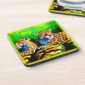 Niedliche Malerei der Jaguars. Jetzt kaufen Getränkeuntersetzer (Linke Seite)