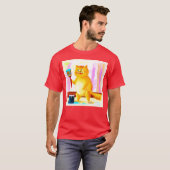 Niedliche Malerei einer Katze mit einem Pinsel. Je T-Shirt (Vorne ganz)