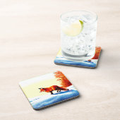 Niedliche Malerei eines Rotfuchs. Jetzt kaufen Getränkeuntersetzer (Rechte Seite)