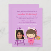 Niedliche Malerei Kunsthandwerk Geburtstagsparty F Einladung (Vorne/Hinten)