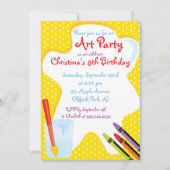 Niedliche Malerei Party Geburtstag Einladungen (Vorderseite)