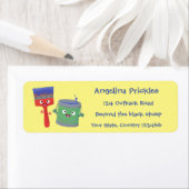 Niedliche Malerpinsel und Zeichenkarikaturen (Insitu)