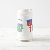 Niedliche Malerpinsel und Zeichenkarikaturen Bierglas (Mittel)