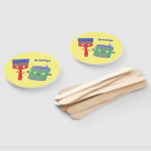 Niedliche Malerpinsel und Zeichenkarikaturen Fächer (Non-assembled)