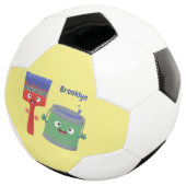 Niedliche Malerpinsel und Zeichenkarikaturen Fußball (Dreiviertel)