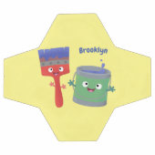 Niedliche Malerpinsel und Zeichenkarikaturen Fußball (Flach)