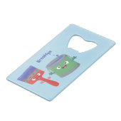 Niedliche Malerpinsel und Zeichenkarikaturen Geldbeutel Flaschenöffner (Rückseite Schrägansicht)