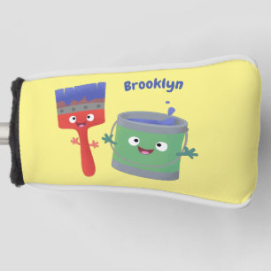Niedliche Malerpinsel und Zeichenkarikaturen Golf Headcover