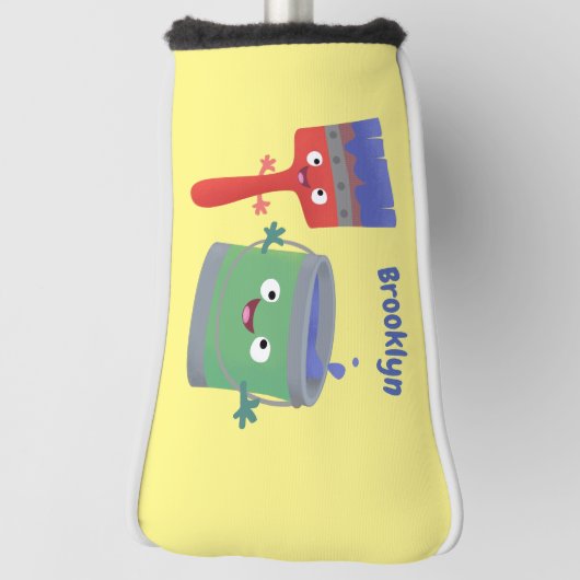Niedliche Malerpinsel und Zeichenkarikaturen Golf Headcover (Rotieren 90)