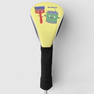 Niedliche Malerpinsel und Zeichenkarikaturen Golf Headcover