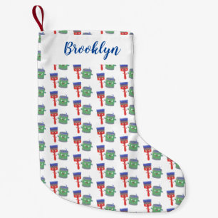 Niedliche Malerpinsel und Zeichenkarikaturen Kleiner Weihnachtsstrumpf