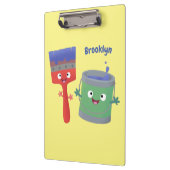 Niedliche Malerpinsel und Zeichenkarikaturen Klemmbrett (Links)