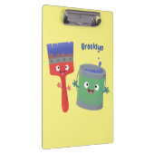 Niedliche Malerpinsel und Zeichenkarikaturen Klemmbrett (Rechts)