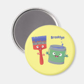 Niedliche Malerpinsel und Zeichenkarikaturen Magnet (Vorderseite/Rückseite)