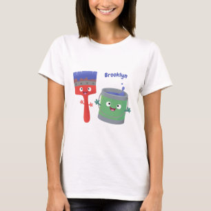 Niedliche Malerpinsel und Zeichenkarikaturen T-Shirt