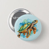 Niedliche Malerschildkröte Button (Vorne & Hinten)