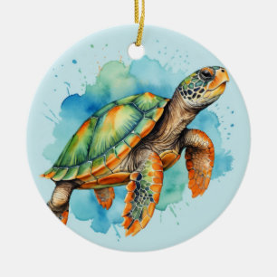 Niedliche Malerschildkröte Keramik Ornament