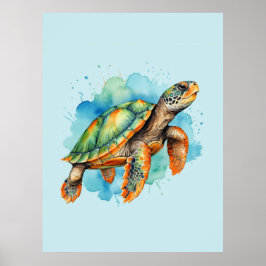 Niedliche Malerschildkröte Poster