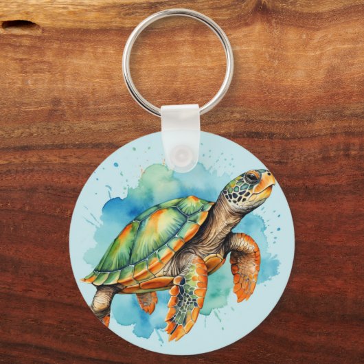 Niedliche Malerschildkröte Schlüsselanhänger (Vorderseite)