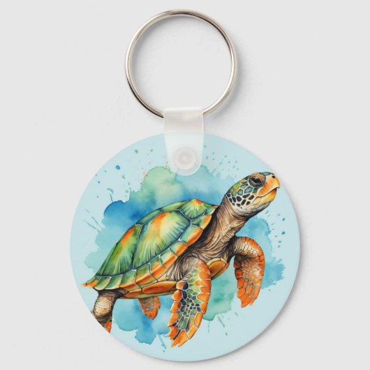 Niedliche Malerschildkröte Schlüsselanhänger (Rückseite)
