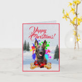 Niedliche Malinois-Weihnachtskarte individuell anp Karte (Gelbe Blume)