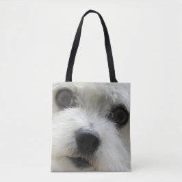 Niedliche maltesische Hundewand Volldrucktasche Tasche