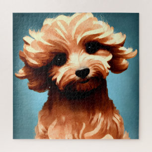 Niedliche Maltipoo-Kunst oder das Portrait Ihres F Puzzle