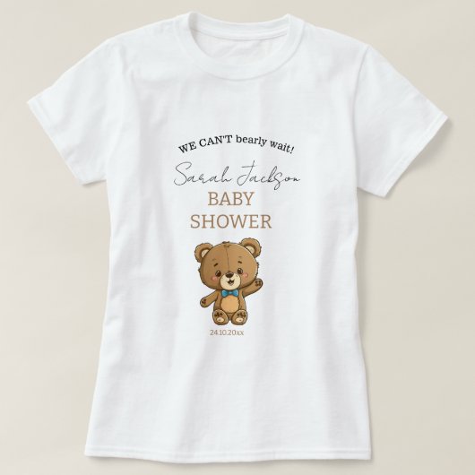 Niedliche Mama als Teddy Bear Baby Dusche T-Shirt (Design vorne)