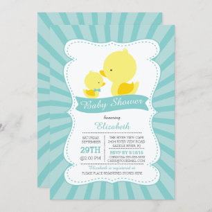 Niedliche Mama Baby Ducks Neutral Boys Babydusche Einladung